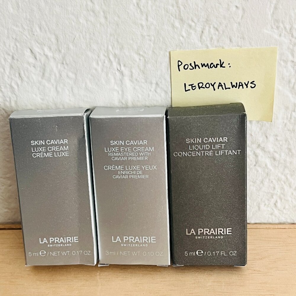 La Prairie Skin Caviar Bundle Luxe Eye Cream, Face Cream, Liquid Lift Serum